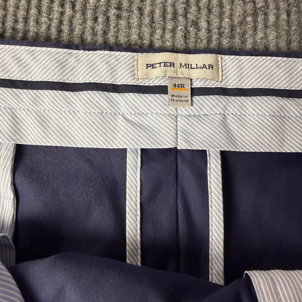 Peter Millar Mens 44R Navy Blue Flat Front Twill Dress Pants Trousers eb66 - Picture 6 of 11